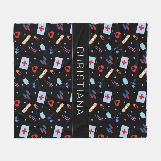 Gepersonaliseerde RN-verpleegster | Arts Medisch P Fleece Deken (Voorkant (Horizontaal))