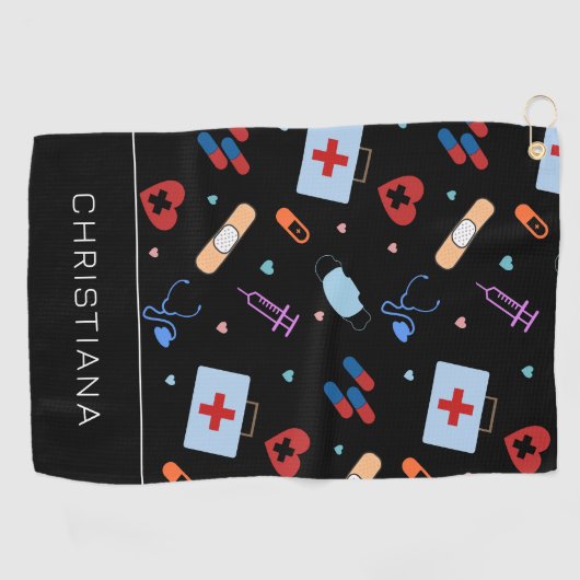 Gepersonaliseerde RN-verpleegster | Arts Medisch P Golfhanddoek (Horizontaal)