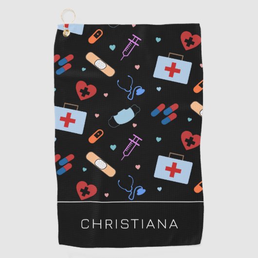 Gepersonaliseerde RN-verpleegster | Arts Medisch P Golfhanddoek (Voorkant)