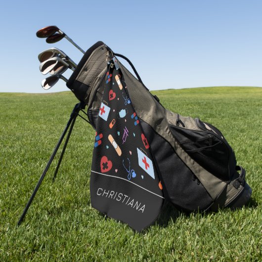 Gepersonaliseerde RN-verpleegster | Arts Medisch P Golfhanddoek (Groen)