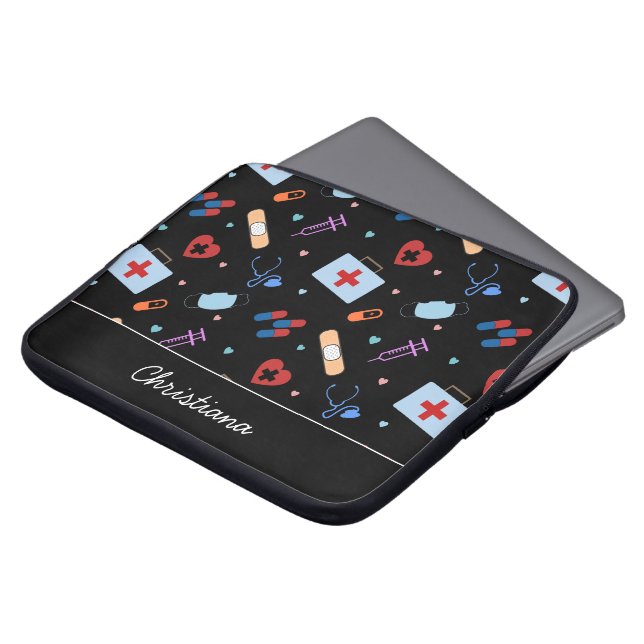 Gepersonaliseerde RN-verpleegster | Arts Medisch P Laptop Sleeve (Voorkant top)