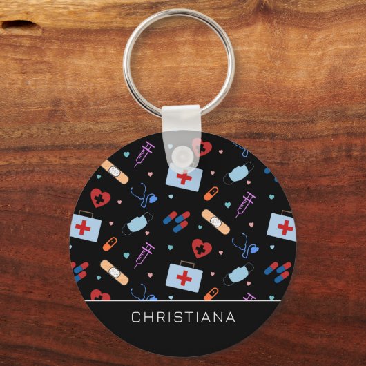 Gepersonaliseerde RN-verpleegster | Arts Medisch P Sleutelhanger (Achterkant)