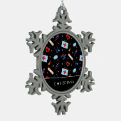 Gepersonaliseerde RN-verpleegster | Arts Medisch P Tin Sneeuwvlok Ornament (Links)