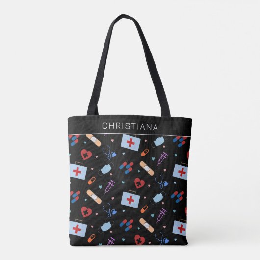 Gepersonaliseerde RN-verpleegster | Arts Medisch P Tote Bag (Achterkant)