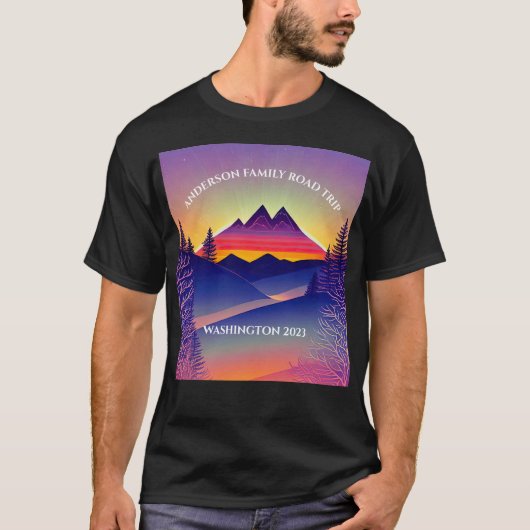 GEPERSONALISEERDE Road Trip Reis Naar de Berg T-shirt (Voorkant)