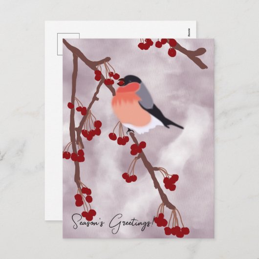 Gepersonaliseerde Robin Christmas Kaart (Voorkant / Achterkant)