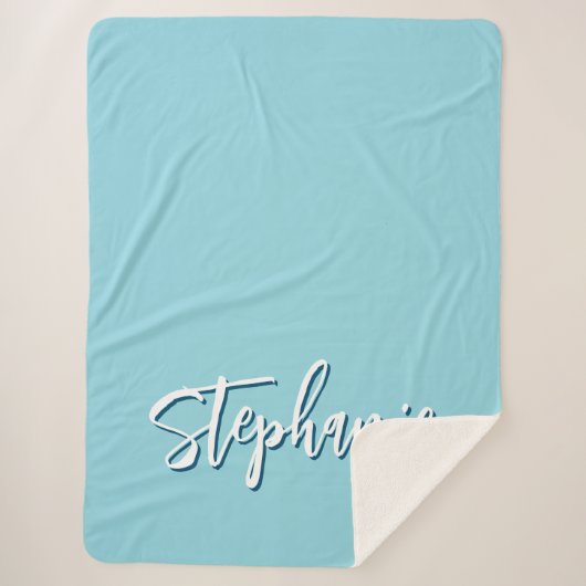 Gepersonaliseerde Robin Egg Blue Sherpa Deken (Voorkant)