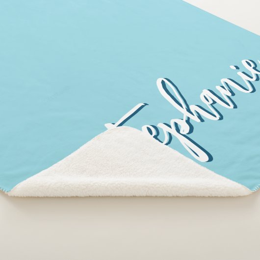 Gepersonaliseerde Robin Egg Blue Sherpa Deken (3/4)