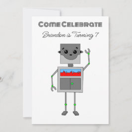 Gepersonaliseerde Robot Birthday for Boy Kaart