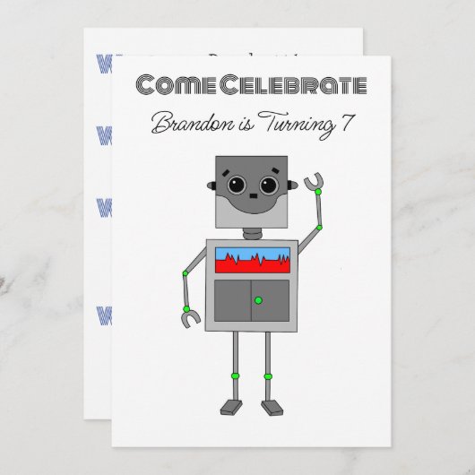 Gepersonaliseerde Robot Birthday for Boy Kaart