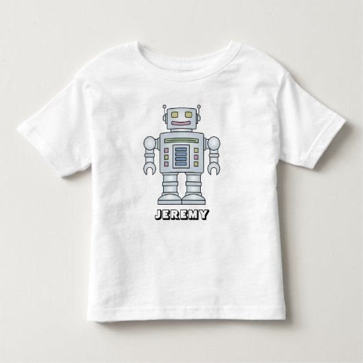 Gepersonaliseerde robot cartoon t shirt voor klein (Voorkant)