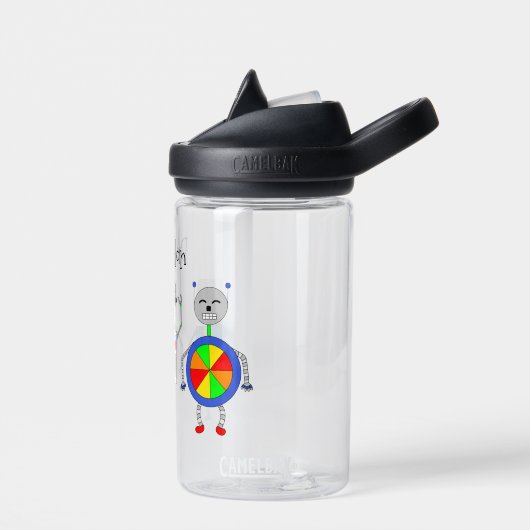 Gepersonaliseerde robot met naam waterfles (Links)