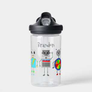 Gepersonaliseerde robot met naam waterfles