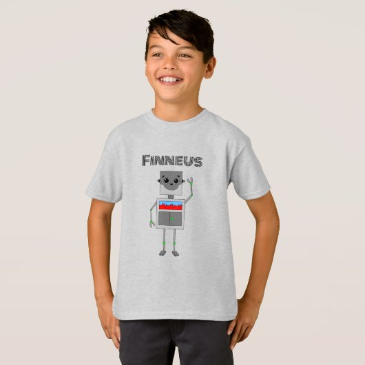 Gepersonaliseerde robot Thleed T-shirt (Voorkant volledig)