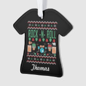 Gepersonaliseerde Rock-n-Roll Ugly kerstSweater Ornament (voorkant)