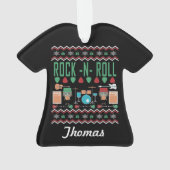 Gepersonaliseerde Rock-n-Roll Ugly kerstSweater Ornament (achterkant)