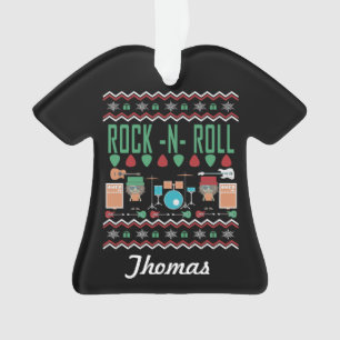 Gepersonaliseerde Rock-n-Roll Ugly kerstSweater Ornament