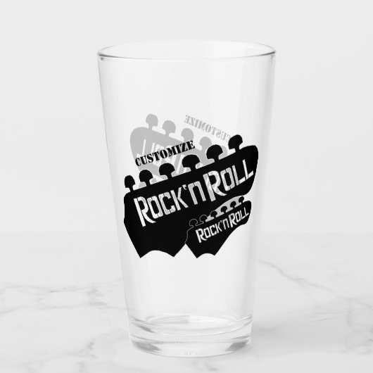 Gepersonaliseerde rock & roll glas (Voorkant)