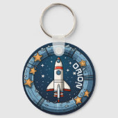 Gepersonaliseerde Rocket Sleutelhanger voor School (Voorkant)