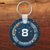 Gepersonaliseerde Rocket Sleutelhanger voor School (Achterkant)