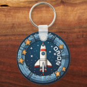 Gepersonaliseerde Rocket Sleutelhanger voor School (Voorkant)