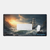 Gepersonaliseerde Rocky Cove en Ship Desk Mat (Keyboard & Muis)