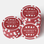 Gepersonaliseerde rode aangepaste naam Vegas Style Poker Chips (Opstapeling)
