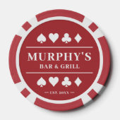 Gepersonaliseerde rode aangepaste naam Vegas Style Poker Chips (Achterkant)