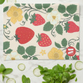 Gepersonaliseerde Rode Aardbeien Tuin Fruit Theedo Theedoek (Gevouwen)