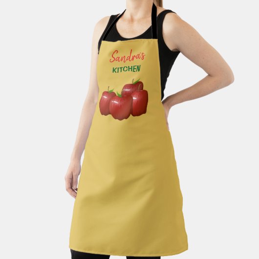 Gepersonaliseerde rode appel thema keuken Schort (Insitu)