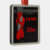 Gepersonaliseerde rode ballerina slippers metalen ornament (Rechts)