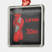 Gepersonaliseerde rode ballerina slippers metalen ornament (Links)