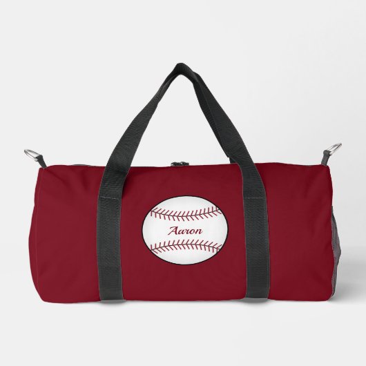 Gepersonaliseerde Rode Baseball Duffel Bag Gift Plunjezak (Voorkant)