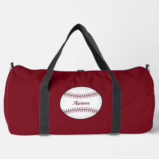 Gepersonaliseerde Rode Baseball Duffel Bag Gift Plunjezak (Voorkant)