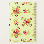 Gepersonaliseerde Rode Berry-bloei op de groene pl Planner (Achterkant)