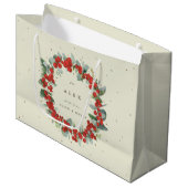 Gepersonaliseerde rode bessen + eucalyptus kerst groot cadeauzakje (Voorkant Gekanteld)