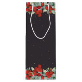 Gepersonaliseerde rode bessen + eucalyptus kerst wijn cadeautas (Achterkant)