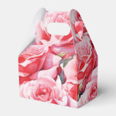 Gepersonaliseerde rode bloemboog Baby shower Bedankdoosjes (Achterkant)