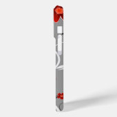 Gepersonaliseerde Rode Bloemen en Silhouette Case-Mate iPhone Case (Achterkant / Links)