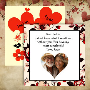 Gepersonaliseerde Rode Bloemen  Valentijnsdag Feestdagenkaart