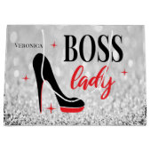 Gepersonaliseerde rode bodem Stiletto Hiel Boss La Groot Cadeauzakje (Voorkant)