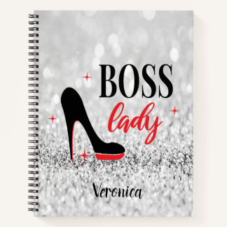 Gepersonaliseerde rode bodem Stiletto Hiel Boss La Notitieboek