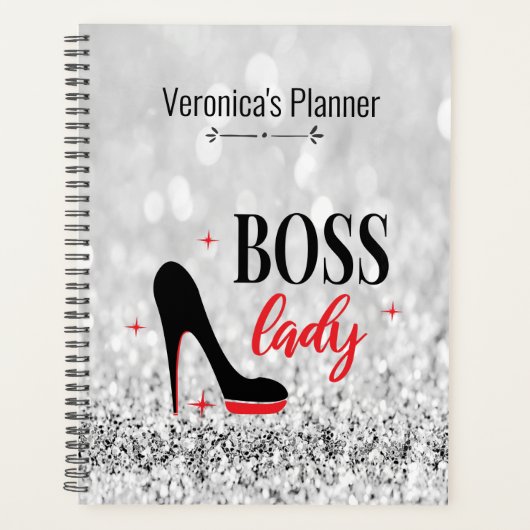 Gepersonaliseerde rode bodem Stiletto Hiel Boss La Planner (Voorkant)