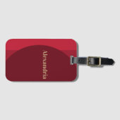 Gepersonaliseerde rode bordeaux bagagelabel (Voorkant (horizontaal))