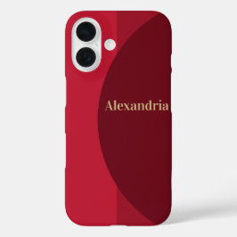 Gepersonaliseerde rode bordeauxrode streep iPhone 16 hoesje