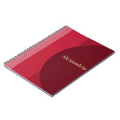 Gepersonaliseerde rode bordeauxrode streep notitieboek (Linkerzijde)