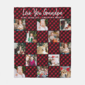 Gepersonaliseerde rode buffels, foto-Collage 13 Fleece Deken (Voorkant)