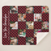 Gepersonaliseerde rode buffels, foto-Collage 13 Sherpa Deken (Voorkant (horizontaal))