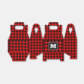 Gepersonaliseerde rode buffels voor kerstmis bedankdoosjes (Uitgevouwen)