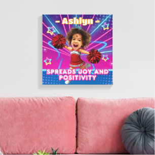 Gepersonaliseerde rode cheerleader   Aangepaste Ki Canvas Afdruk